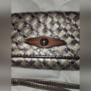 Elliott Lucca Metallic Leather Wristlet, New!